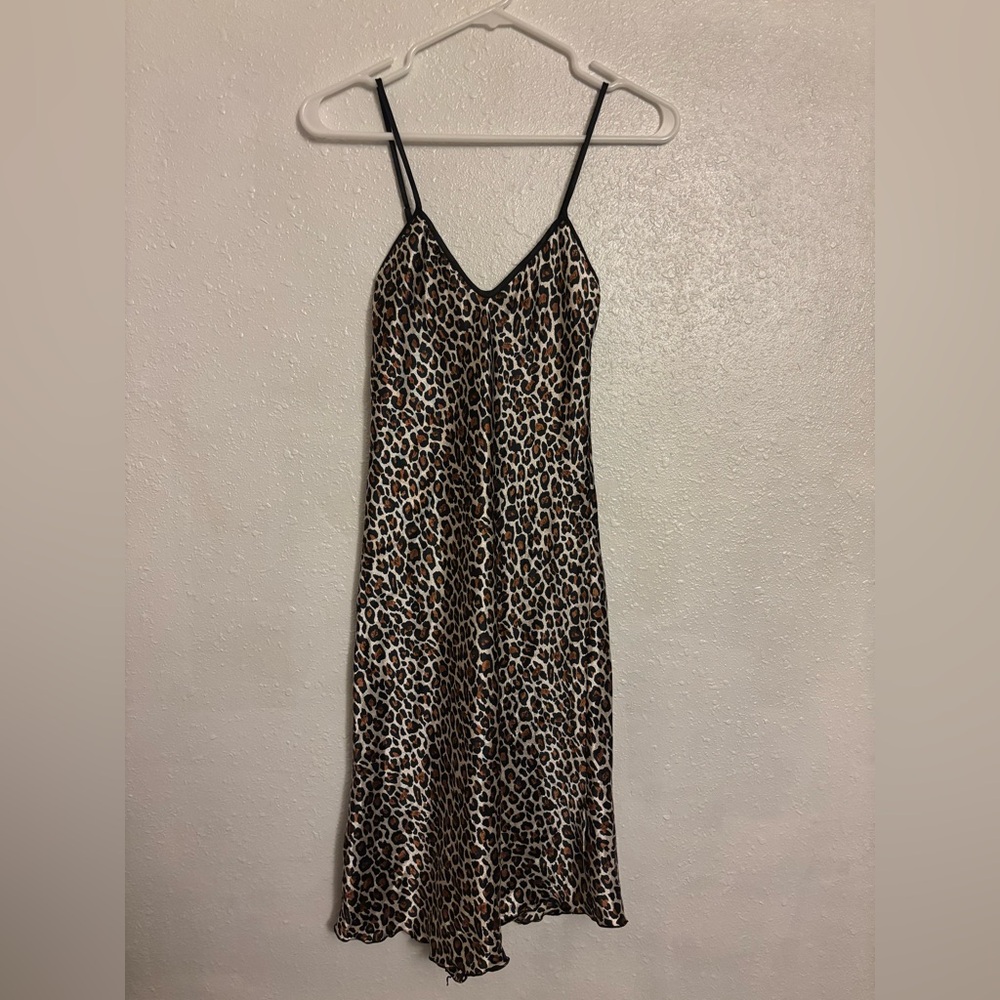 Leopard print slip dress (Size L)